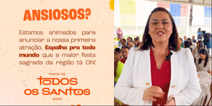 Prefeita Divulga Primeira Atração da Festa de Todos os Santos 2023 em Monte Santo