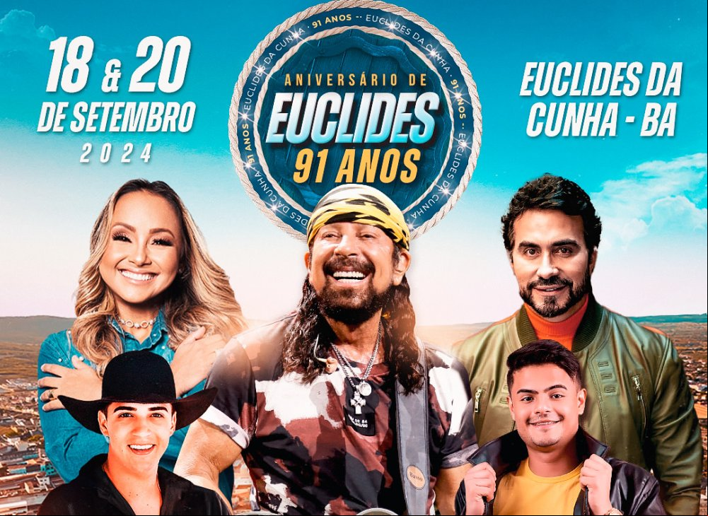 Divulgadas as atrações da tradicional festa de aniversário de Euclides da Cunha